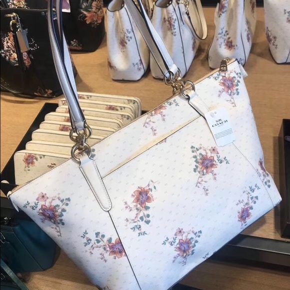 Coach floral large zip shoulder handbag - Picture 4 of 6